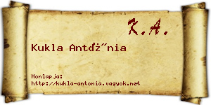 Kukla Antónia névjegykártya
