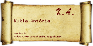 Kukla Antónia névjegykártya